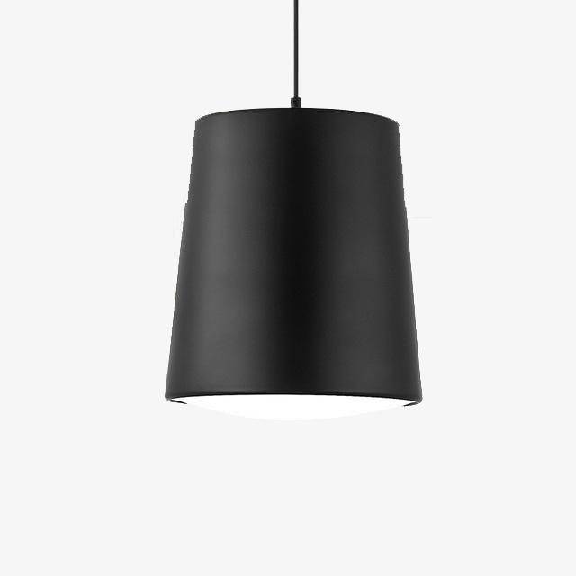 Modern LED pendant light in coloured aluminum cylinder