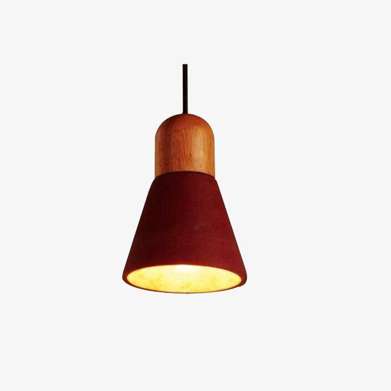 pendant light modern LED wood and cement colored Loft