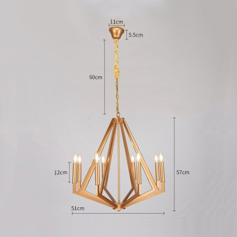 Suspension moderne LED en forme de diamant en métal Strassy