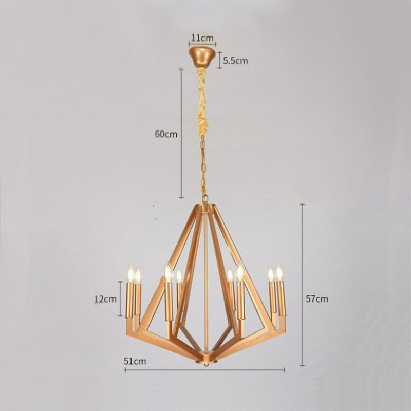pendant light modern LED diamond-shaped metal Strassy