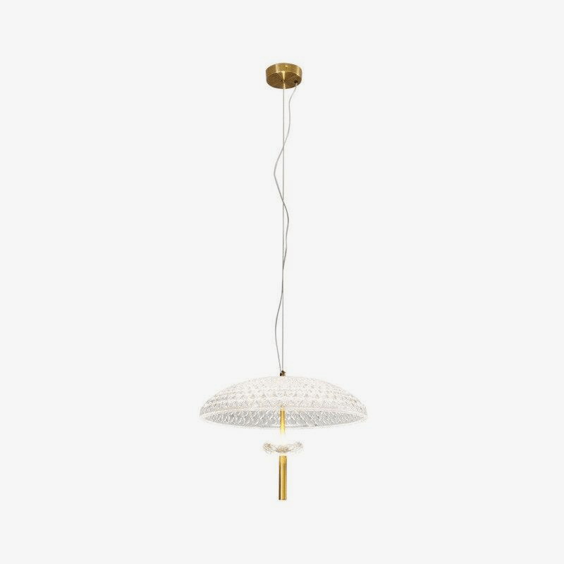 pendant light modern LED glass with lampshade rounded and golden stem