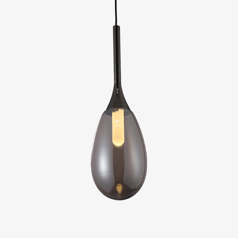 Suspension moderne LED en verre fumé Saeli