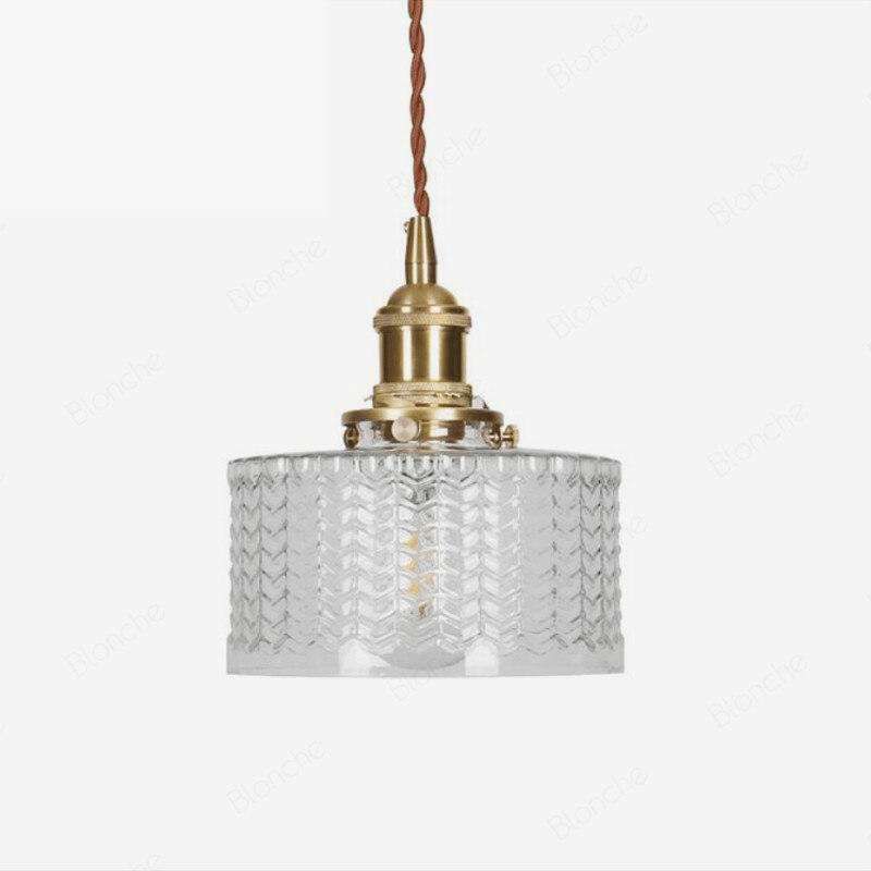 Suspension moderne LED métal et abat-jour en verre