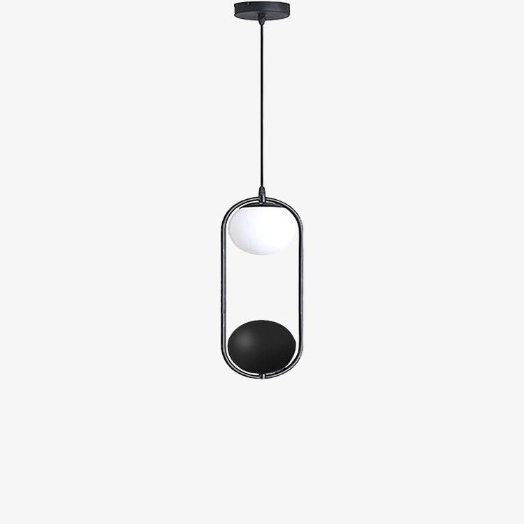 pendant light modern LED oval in black metal Loom