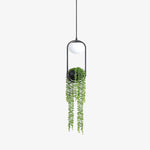 Suspension moderne LED ovale en métal noir Loom