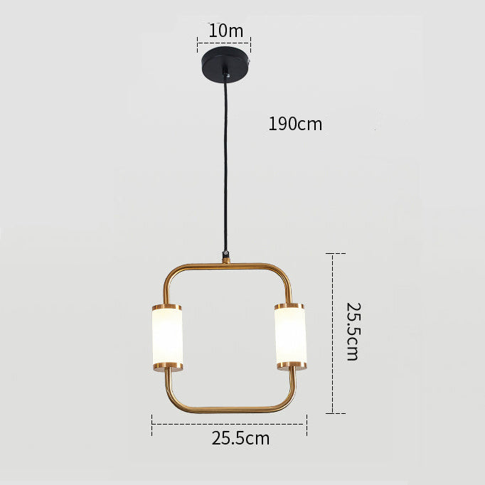 Suspension moderne LED tubes dorés avec forme géométrique Nyla - vue 6 sur 8