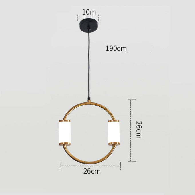 Suspension moderne LED tubes dorés avec forme géométrique Nyla