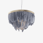 Suspension ovale LED en plumes colorées Hangly
