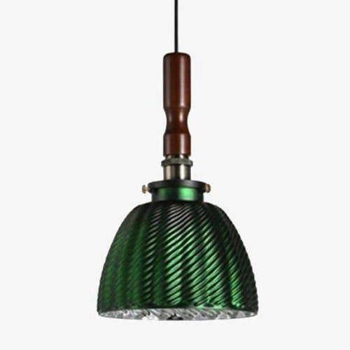 Suspension rétro LED avec abat-jour en métal vert