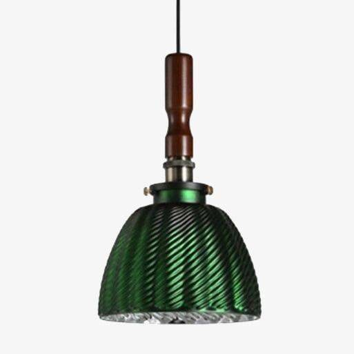 pendant light LED backlight with green metal lampshade