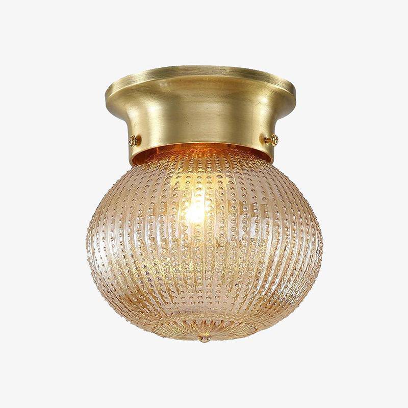 Lámpara de suspensión Retroiluminación LED con metal dorado y cristal