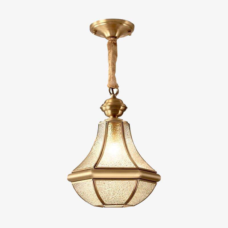 Lámpara de suspensión Balcón de oro y cristal con retroiluminación LED