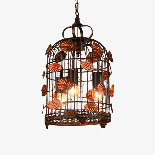 Suspension retro LED en métal style cage aux oiseaux - vue 2 sur 7
