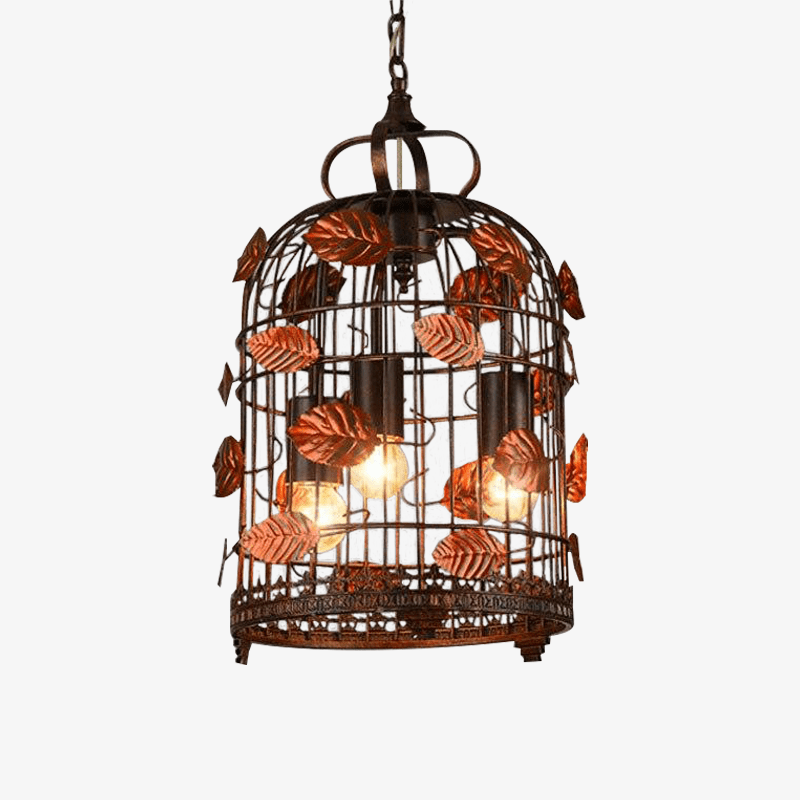 Suspension retro LED en métal style cage aux oiseaux