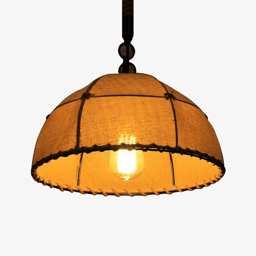 Suspension rustique abat-jour en tissu