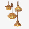 Suspension rustique LED avec abat-jour de plusieurs formes et cordage