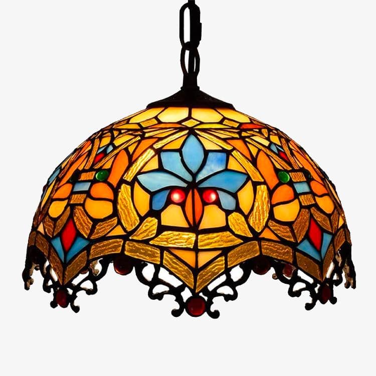 Lámpara de suspensión vidrieras tiffany Mediteraneen