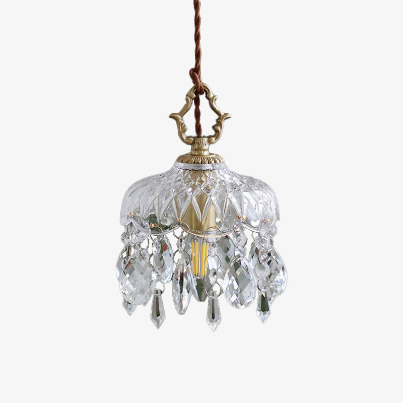 pendant light vintage with lampshade in Phitz crystal