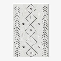 Tapis berbère rectangle à dessins noir et blanc Carlo