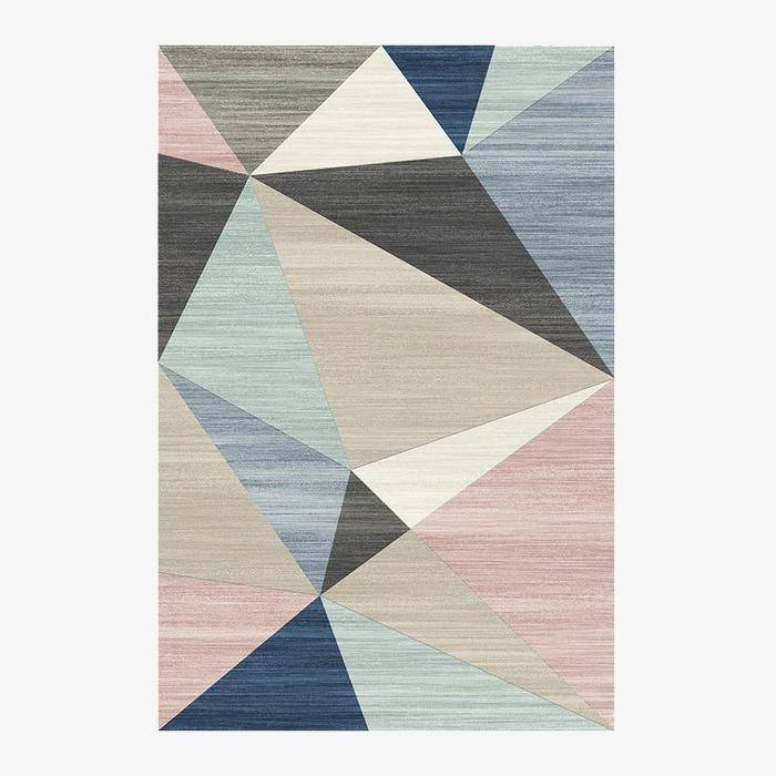 Area rug geometric rectangle multicoloured