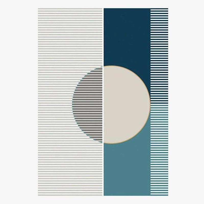 Tapis design japonais rectangle aux formes géométriques colorés Door B