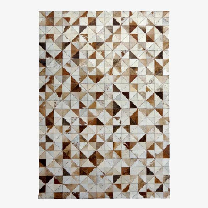 Scandinavian rectangle rug with brown triangles Luxury