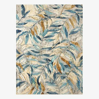 Tapis rectangle aux dessins de feuilles colorées Leaf