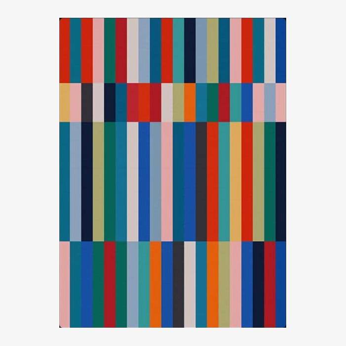 Rectangular carpet with multicoloured stripes European