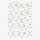 Tapis rectangle berbères blanc à motifs grands carreaux noirs Sala