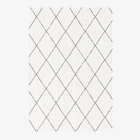 Tapis rectangle berbères blanc à motifs grands carreaux noirs Sala