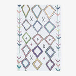Tapis rectangle berbères blanc à motifs multicolores Sala A