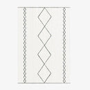 Tapis rectangle berbères blanc à motifs noirs Sala D