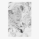Tapis rectangle moderne abstrait noir et blanc Splice