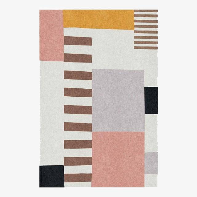 Splice modern geometrical coloured rectangle carpet
