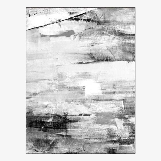Modern black and white rectangle rug Ink