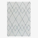 Tapis shaggy rectangle style berbère blanc à dessins Line A