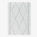 Tapis shaggy rectangle style berbère blanc à dessins Line B