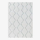 Tapis shaggy rectangle style berbère blanc à dessins Line C