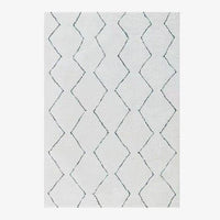 Tapis shaggy rectangle style berbère blanc à dessins Line C