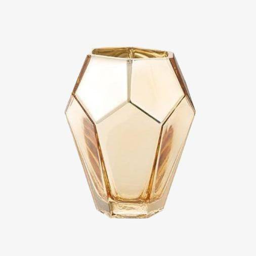 Luxury gold design vase with geometric shapes